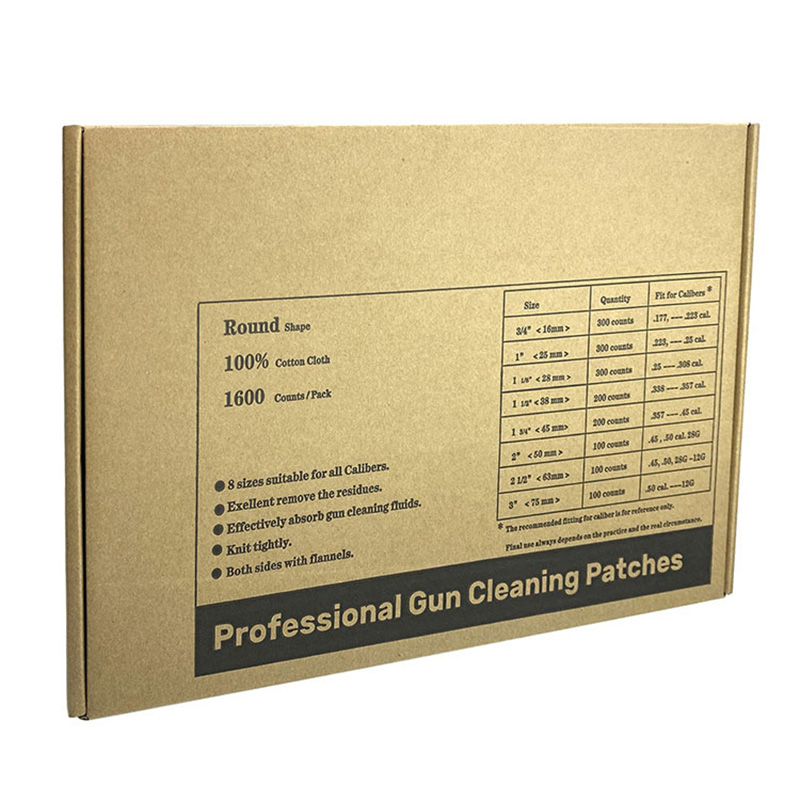 Universal White Cotton Cloth Square Gun Cleaning Patches Blister Box