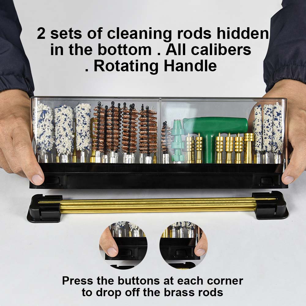 Universal Gun Cleaning Kit Accessories Professional Universal Supplies For All Guns Cleaning Kit With transparent plastic casing