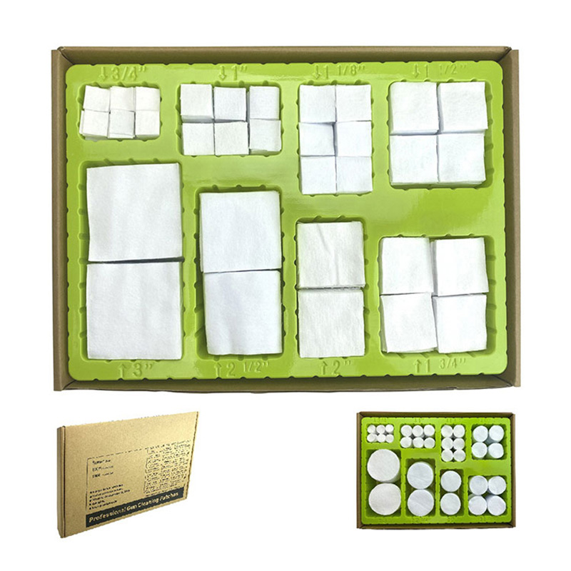 Universal White Cotton Cloth Square Gun Cleaning Patches Blister Box