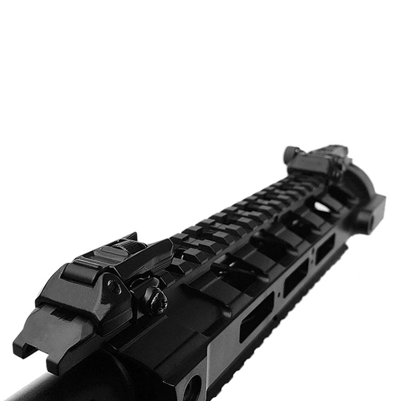 Metal Low Profile Offset Flip-up Rapid Transition Back Up Front Rear Sight Iron Set Tactical Ar15 Rifle Black