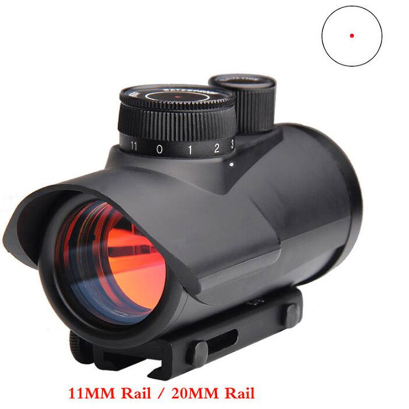 Tactical Hunting 1x30 Red Dot Holographic Sight RGB Dot Sight With 11/20mm Picatinny Weaver Rail Mount