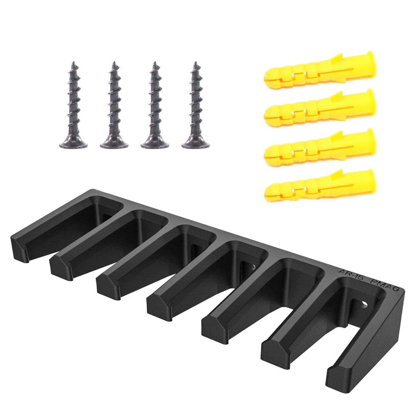 Solid ABS Wall Mount Magazine Holder Storage Rack for 6xPMAG