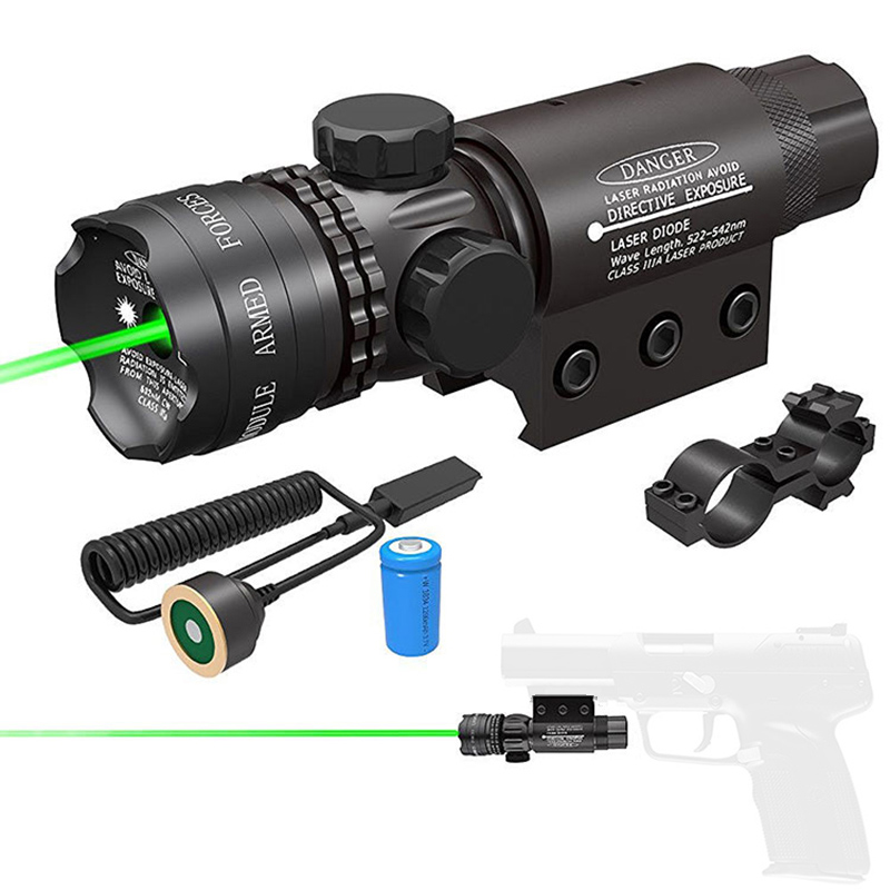 Tactical Outdoor Hunting Shooting Rifle Pistol Glock Picatinny Rail Mount Green Dot Sight laser scope For pistol