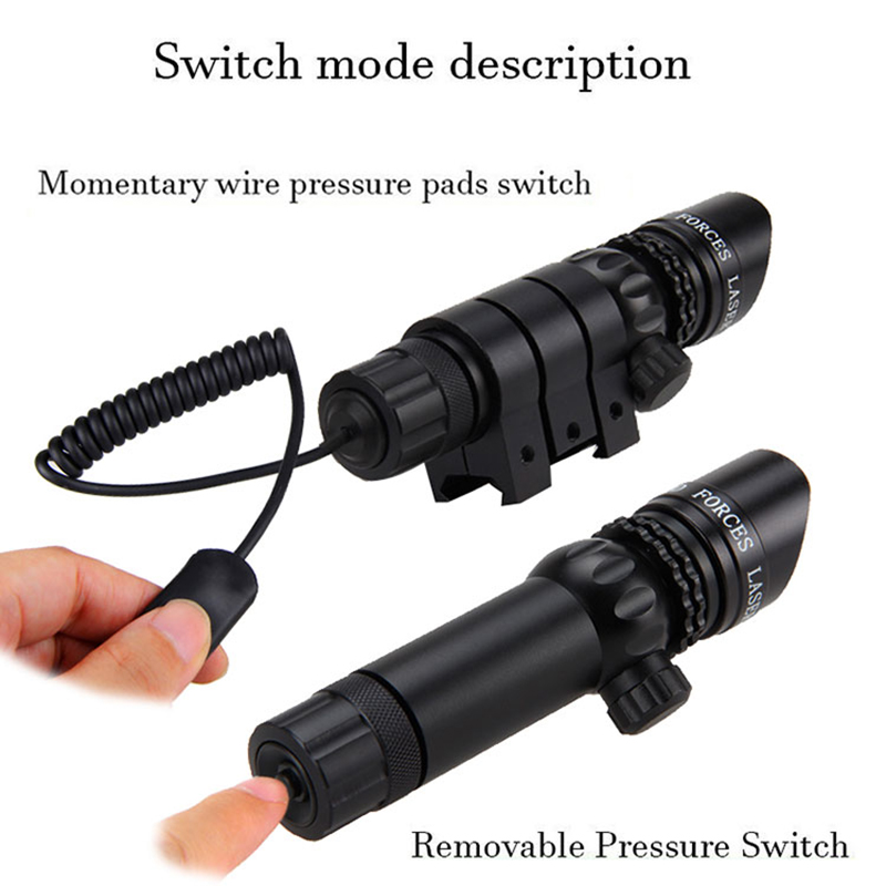 Tactical Adjustment Switch Laser Sight Compact Rifle Gun Green Laser Sight With 2 Mounts Rail For Gun Laser Sight