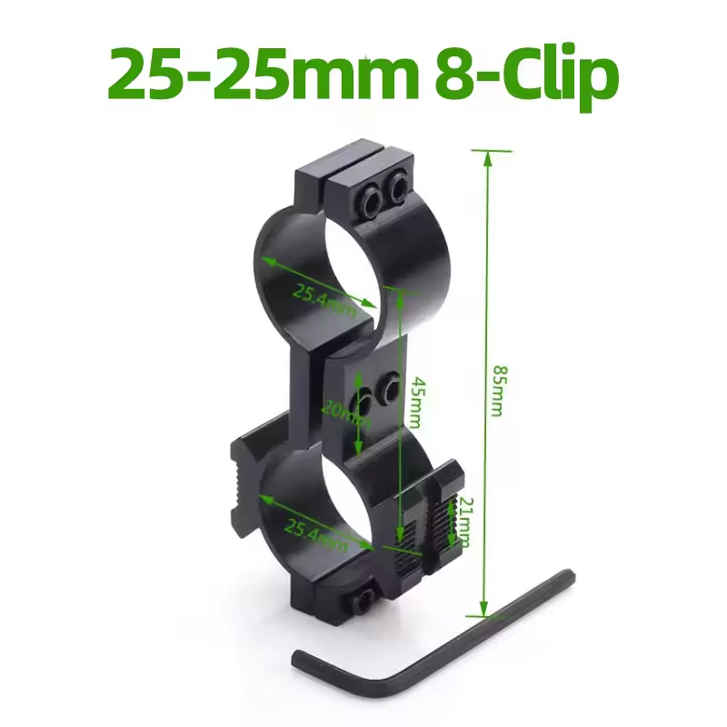Tactical Universal Dual Ring for Flashlight With Side Base Mount
