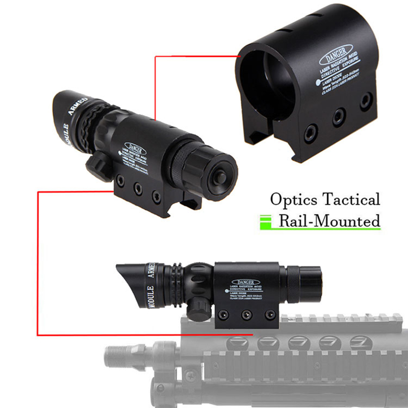 Tactical Adjustment Switch Laser Sight Compact Rifle Gun Green Laser Sight With 2 Mounts Rail For Gun Laser Sight