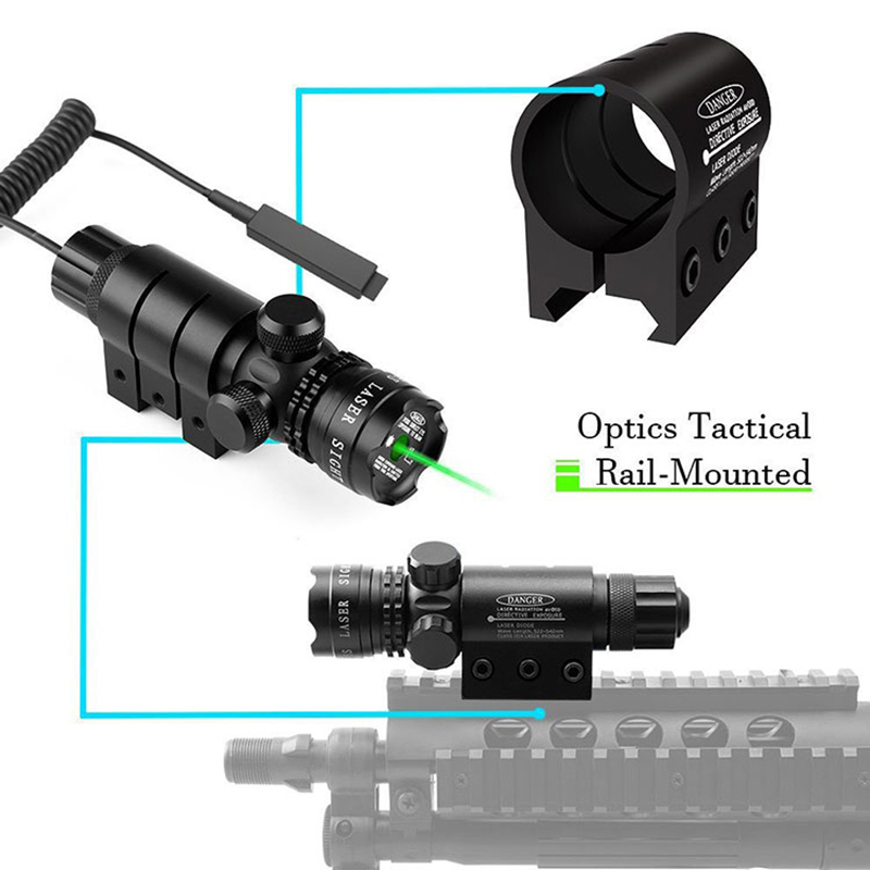 Tactical Outdoor Hunting Shooting Rifle Pistol Glock Picatinny Rail Mount Green Dot Sight laser scope For pistol