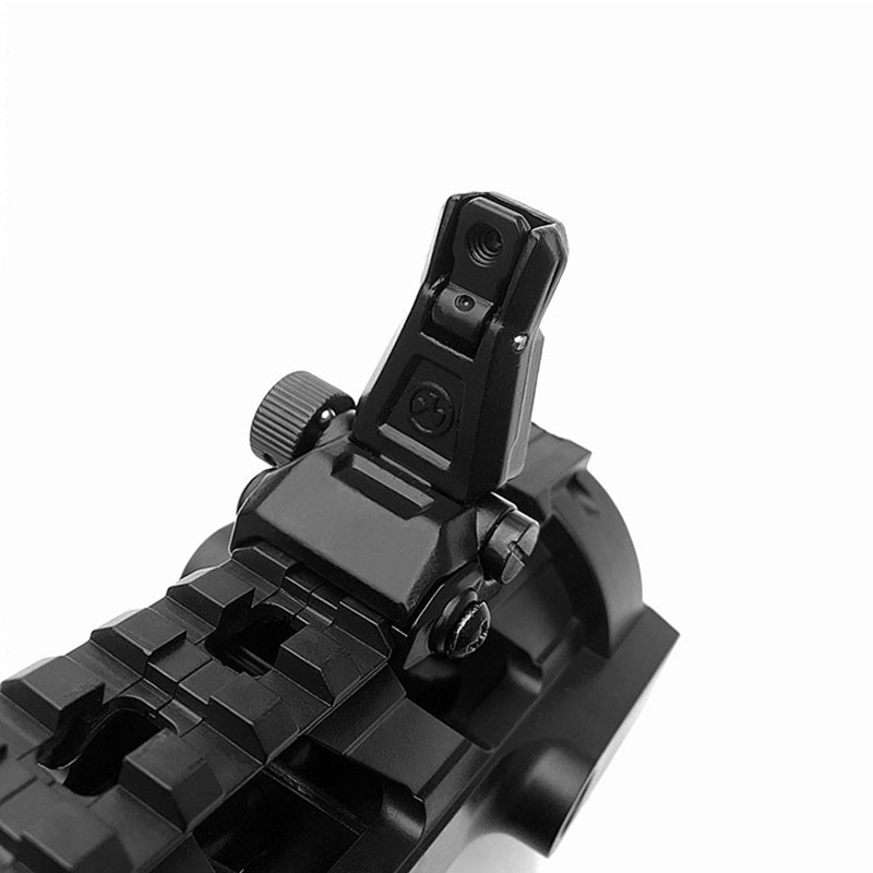 Metal Low Profile Offset Flip-up Rapid Transition Back Up Front Rear Sight Iron Set Tactical Ar15 Rifle Black