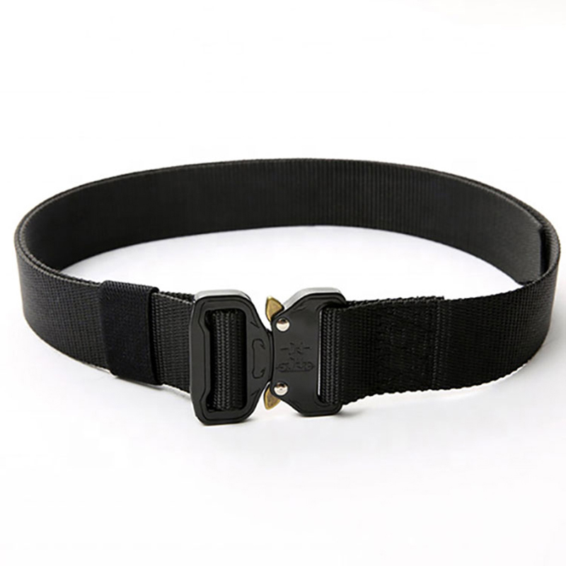 Adjustable nylon outdoor tactical belt with quick release buckle