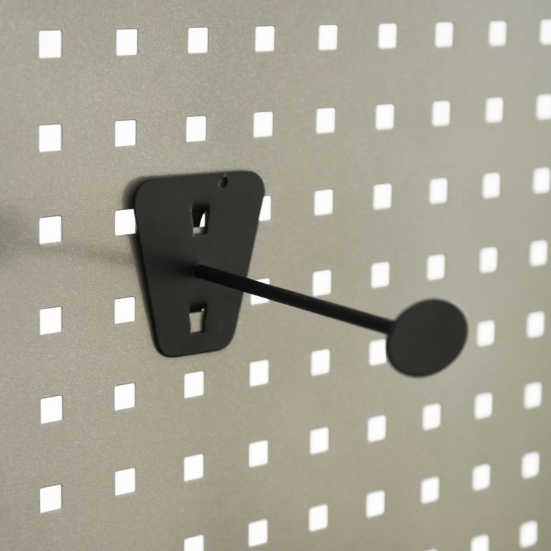 Utility Hook Fits for Perferated Plates.Display Showing Hook Hard Steel Anti Rust Blacked
