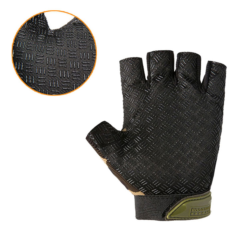 Outdoor Camouflage Hunting Sport Gloves Anti-Slip Shock-Absorbing Bicycle Cycling Gloves Half Finger Cycle Gloves