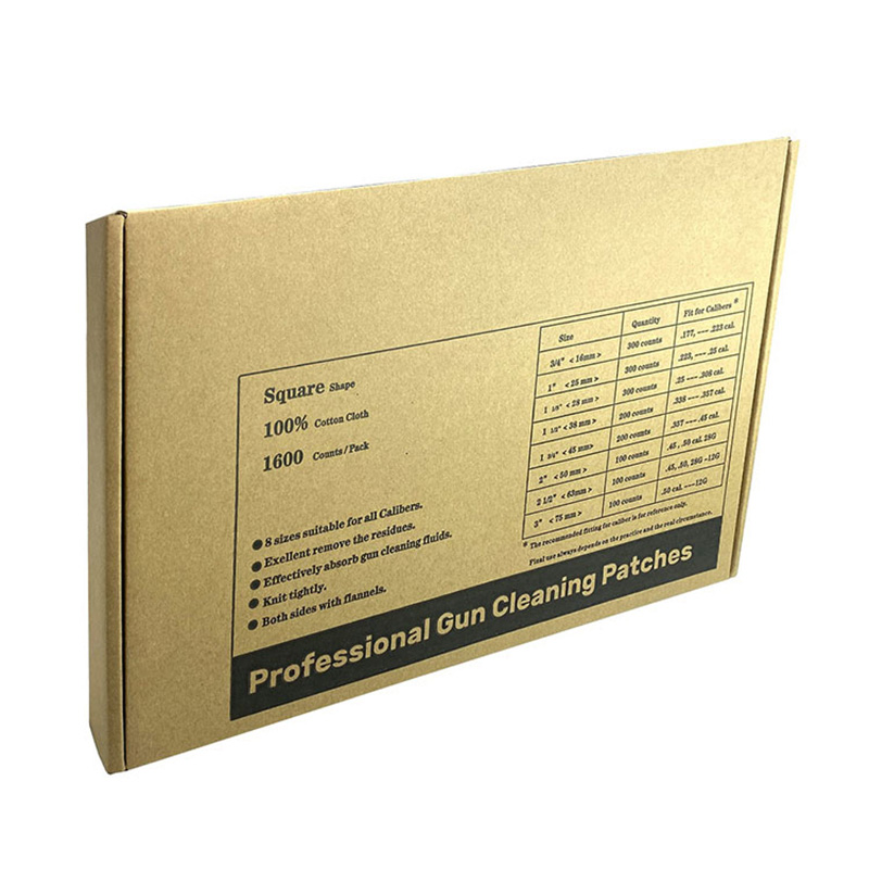 Universal White Cotton Cloth Square Gun Cleaning Patches Blister Box