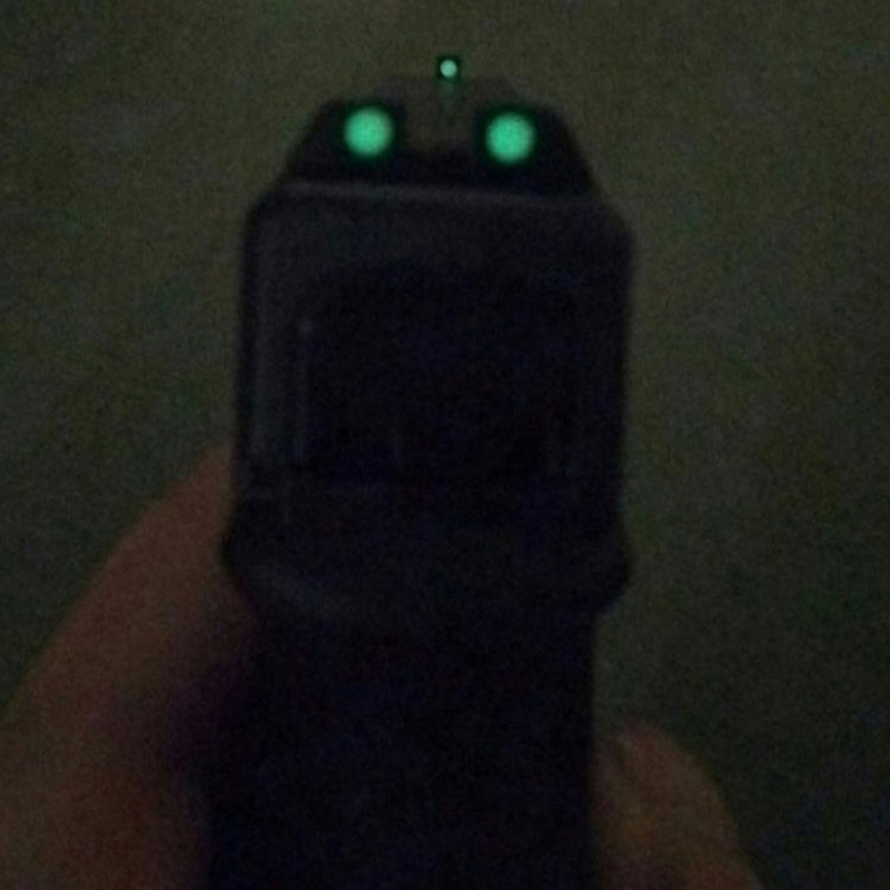 Tactical Hunting Pistol Handgun Glow in the Dark Night Sights Green Dot Front and Rear Sight Set Glock 17 19 Glock Night Sights