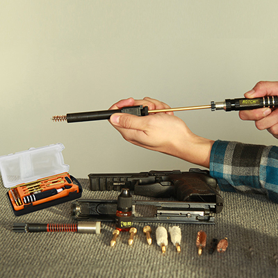 Gun Cleaning Kit Bore Bronze Brush Transparent Orange Strong Case